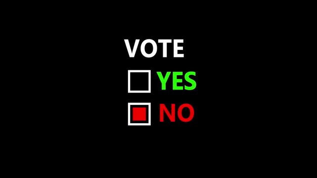 Yes vote and No vote Button Icons Set with Tick and Cross Symbols animation with alpha channel. Tick or check mark and cross mark signs . 