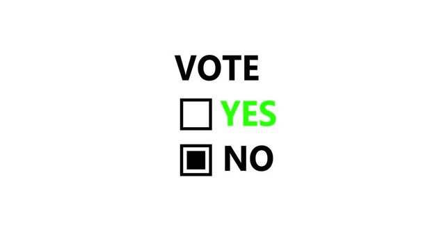 Yes vote and No vote Button Icons Set with Tick and Cross Symbols animation with alpha channel. Tick or check mark and cross mark signs . 