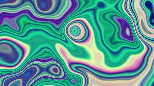Abstract fluid motion horizontal in blue pink purple green color scheme