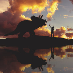Dinosaur silhouette sunset © Kayleigh