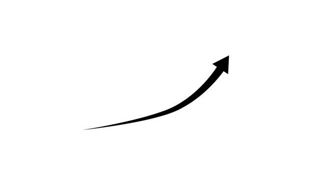 Business growth arrow and graph chart animation. Animated down to up arrow animation direction animation.