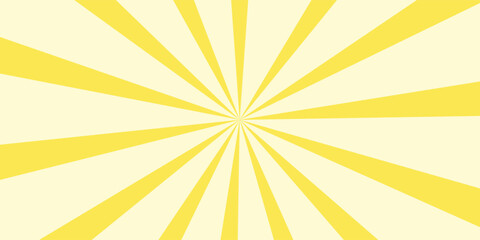 Candy color sunburst background. Yellow sunbeams design wallpaper. Spinning lines for template, banner, poster, flyer.