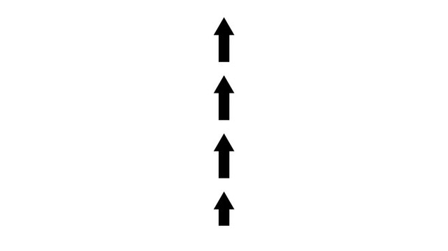Abstract directional arrow icon or swipe up arrow signal. up road signal icon.
