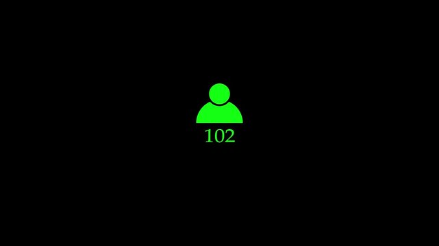 User icon count Up 1&ndash;200. Person Profile icon Counter animation. social media follower notification icon.