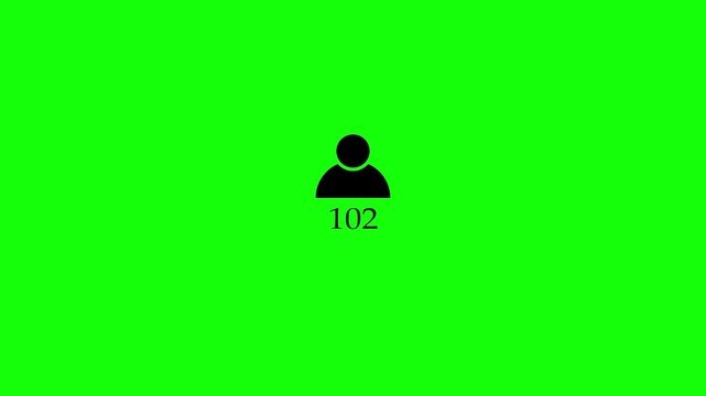 User icon count Up 1&ndash;200. Person Profile icon Counter animation. social media follower notification icon.