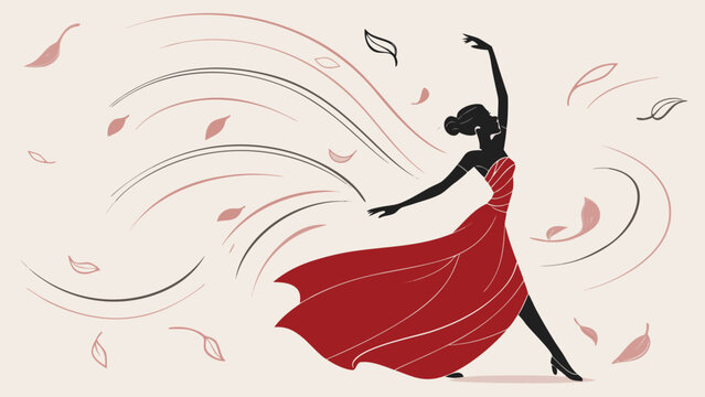 Minimal Flamenco Dancer Vector