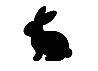 Obraz premium Running Bunny Silhouette Vector, Jumping Easter Rabbit Silhouette Illustration, Cute Rabbit outline silhouette