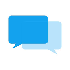 Naklejka premium A 3d illustration of a blank speech bubble icon and chat message balloon on a blue background, representing a vector symbol for web design, communication, and digital dialog