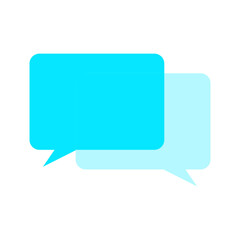 Fototapeta premium A 3d blue speech bubble icon represents a blank message balloon or chat box symbol for web communication and digital discussion design