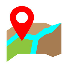 Location Map Vector Flat Icon Design