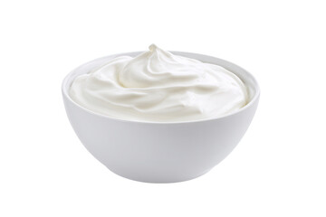 Bowl of whipped cream isolated on a transparent background 1