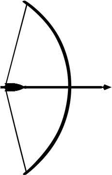 Medieval Longbow Drawn and Ready to Shoot Silhouette