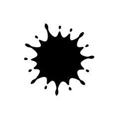 Fototapeta premium A bold and dynamic black ink splatter on a white background with sharp edges and texture