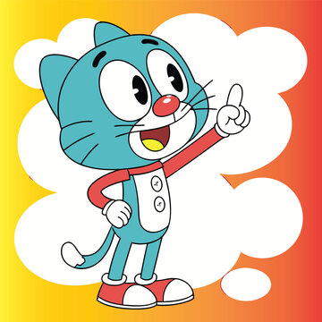 Blue Cat Mascot
