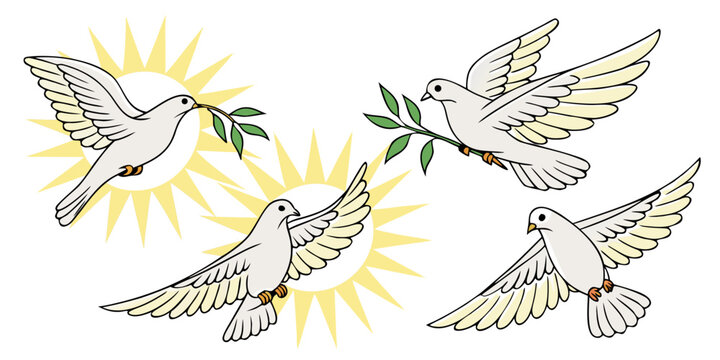 Gemini said

A cartoon vector illustration of a flying peace dove with white wings and feathers, representing a symbolic bird of freedom and nature in a clean silhouette art design