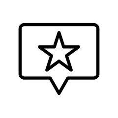 Obraz premium Line icon of a speech bubble containing a star representing user feedback and rating systems