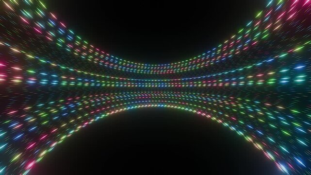 Multicolored Dotted Neon Light Tunnel Animation Loop