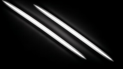 Dynamic light streaks illuminating dark space with motion blur effect and diagonal beams