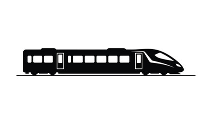 A sleek high speed train depicted in a dark silhouette © Nurunnar