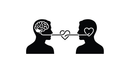 Connection of mind and heart represented by a striking silhouette © Nurunnar