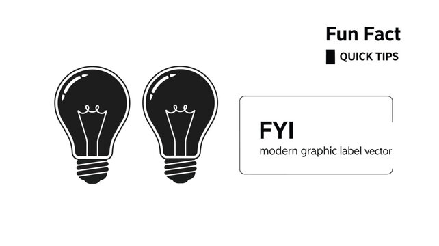 Two lightbulbs and informational labels presented as a black silhouette