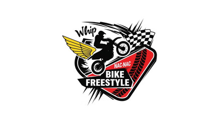 Fototapeta premium Motorcycle Freestyle Racing Logo Design.
