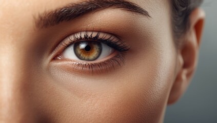 Naklejka premium A stunning close-up of a woman's eye