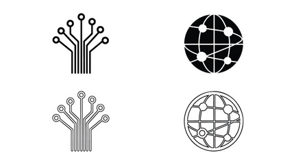 Fototapeta premium teamwork and global network vector icon set flat design - Line and glyph icon set - Stickers and Clipart - PNG and SVG Icon collection - Lineal icons - Editable icon