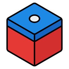 Fototapeta premium Billiard Chalk Cube Icon Filled Line Vector