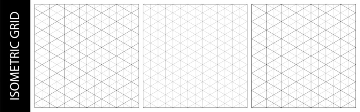 Triangle blueprint grid for surface background, cube geometric guide . Isometric pattern layout of angle line math, lattice empty template. Geometric graph of diamond pad, seamless perspective pattern