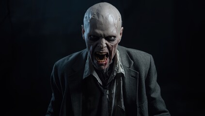 Chilling, eerie clothed zombie