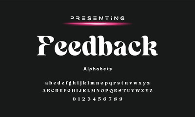 Obraz premium Elegant and modern serif alphabet font uppercase and number fonts victorian typeface