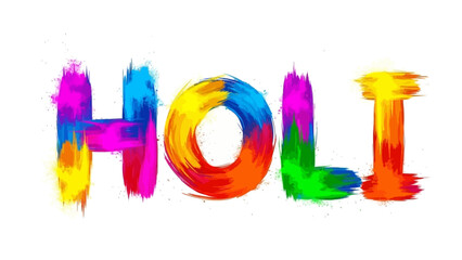 Celebrating Holi Festival with Colorful Paints and Powders in Vibrant Scene from Front View