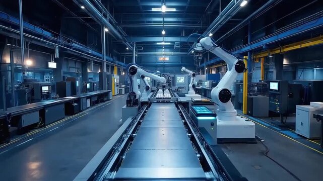 Long Automated Production Line in Industry 4.0 Factory