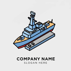 Obraz premium Vector Illustration of a Navy Ship.