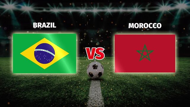 Brazil vs Morocco live football match video template