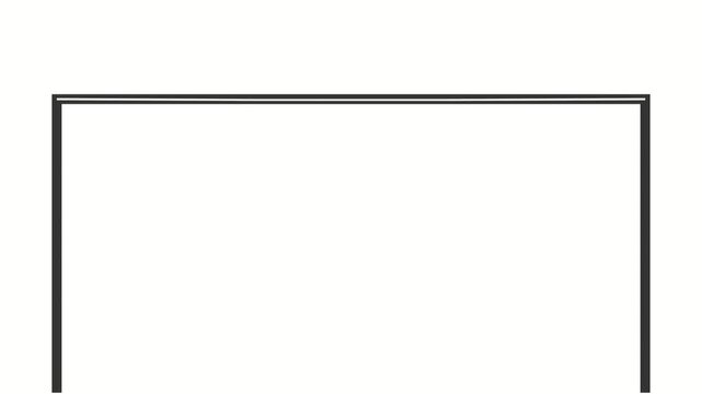 Simple minimalist black outline rectangle frame, isolated on white. Clean geometric border template for modern design projects.