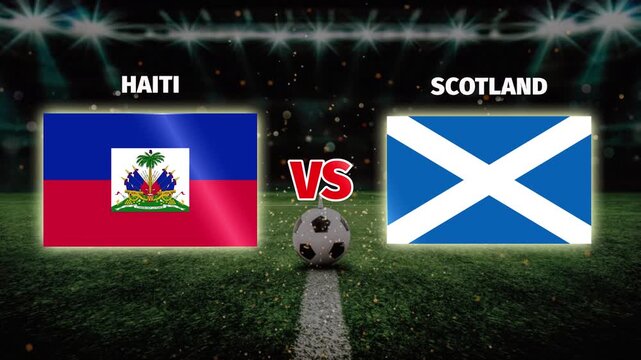 Haiti vs Scotland live football match video motion template
