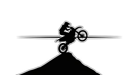 Motorcycle Rider Jumping on Dirt Bike. © IPAN