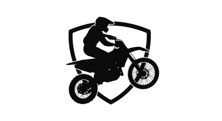 Fototapeta premium Motorcycle Rider Silhouette Icon Design.