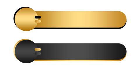 Modern text box blank black gold element, gold frame text box element design template transparent png