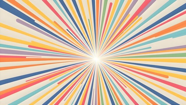 vibrant colorful sunburst background with radial lines exploding from center