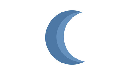 Naklejka premium A blue crescent shape with gradient shading on a white background