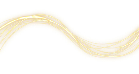 Elegant gold wavy lines with glowing neon effect © GraphicZone