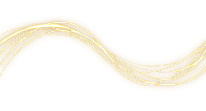 Elegant gold wavy lines with glowing neon effect