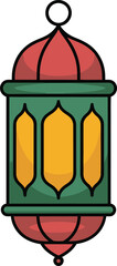 Traditional Islamic Lantern Hanging Illuminated Festive Celebration Ramadan Eid Holiday Decor Vector