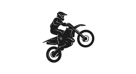 Motorcyclist Performing Stunt Jump Action. © FURI