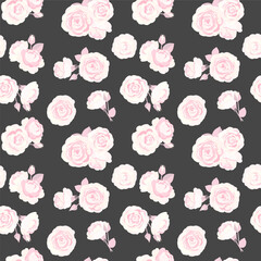 ピンクのバラのレトロなシームレスパターン