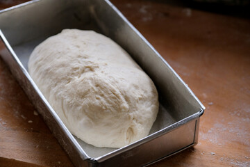 Hand-kneaded homemade dough ready for the oven