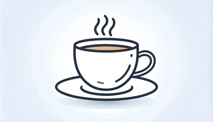 Obraz premium Steaming Hot Coffee Cup Illustration.